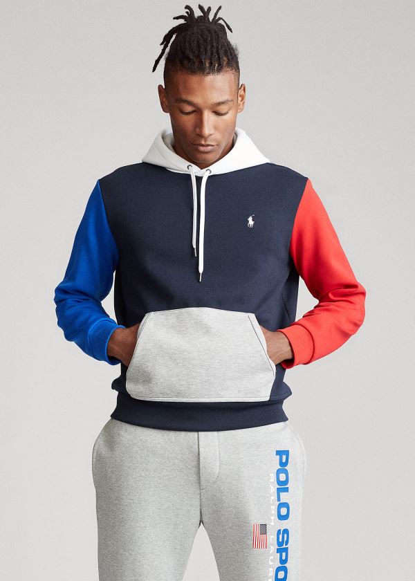 Men's Polo Ralph Lauren Color-Blocked Logo Hoodies | 986412PHV